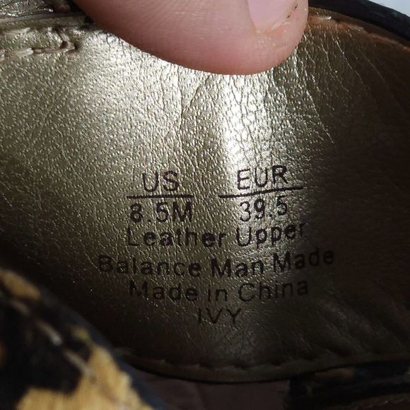 SAM EDELMAN Women's Ivy US8,5M Leather Animal Print CrisCross Slingback Sandals - Picture 14 of 14